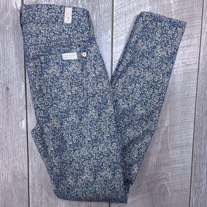 7 For All Mankind Skinny Leg Jeans Women's 24x27 Glitter Denim Mid Rise Pants